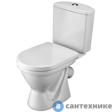 картинка Унитаз-компакт Santek Алькор 1.WH30.2.196 белый, 2х режим. с кос.выпуск.,антивсплеск (301795) (п/п)