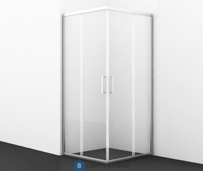 Душевой уголок WasserKRAFT Main 41S03 Matt glass, квадрат, с раздвижными дверьми, матовое стекло, без поддона