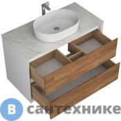 Тумба под раковину SINTESI TESLA malhelbruna 80 с двумя ящиками (SIN-TES-MAL-2-80)