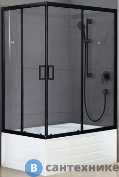картинка Душевой уголок Royal Bath RB 8100BP-T-BL  R 1000x800x2000 (прозрачная) (RB8100BP-T-BL-R)
