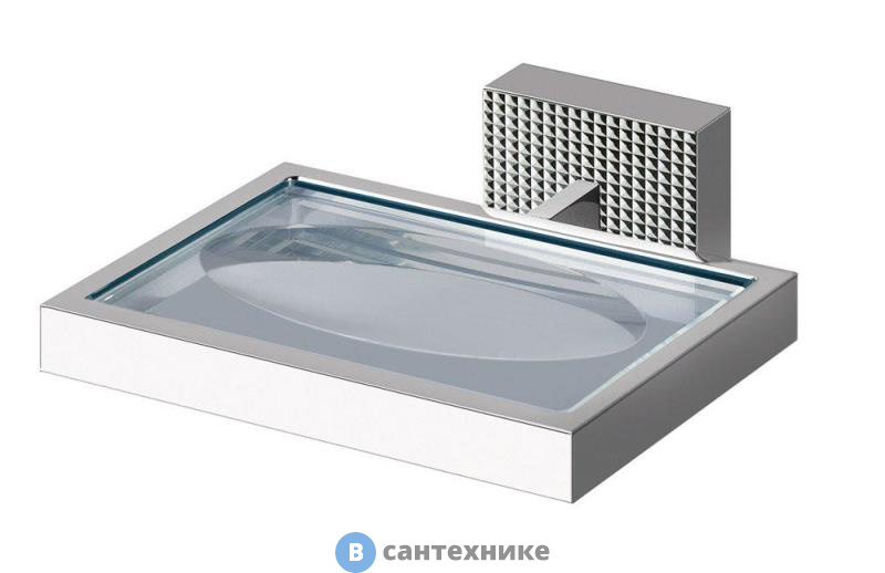 Мыльница Cezares PRIZMA-SODD-01 подвесная, стекло матовое, хром