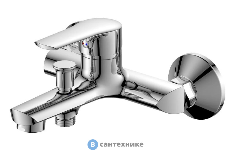 Смеситель Orange Sofi M43-100cr однозахватный для ванной/душевой с душевыми аксессуарами (шланг, лейка, держатель)