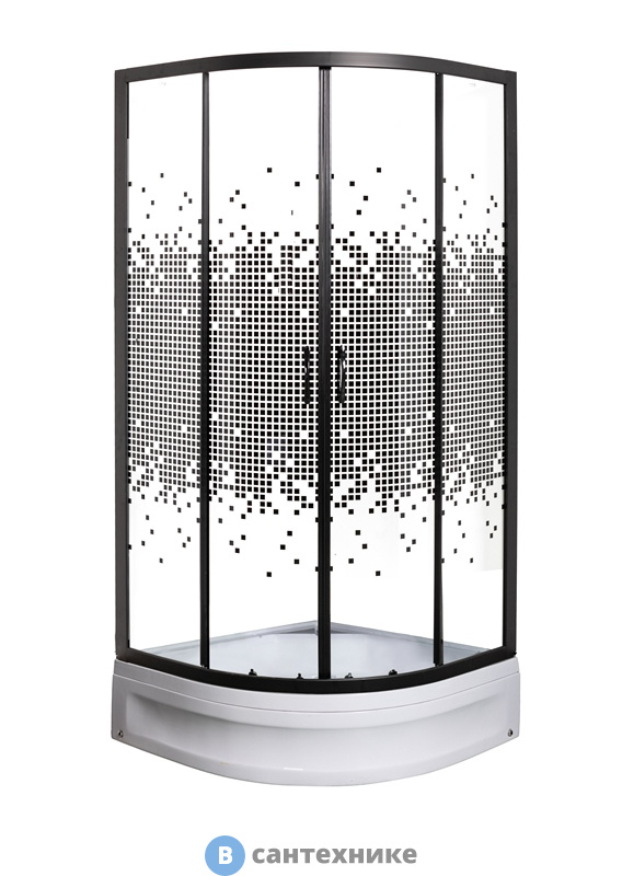 Душевое ограждение МОНОМАХ ДУ 80/180 МЗ BL без поддона (10000008618)
