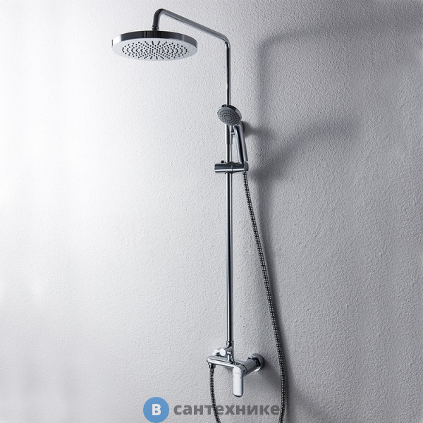Душевая стойка Bravat F9125183CP-A2-RUS со смесителем для душа Opal R