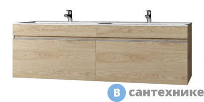 картинка Тумба с раковиной Velvex Pulsus 140 подвесная дуб сонома (tpPUL.140-25)