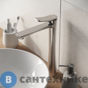 Смеситель Grossman Advans 520.K35.09.120 для раковины высокий, брашированный никель (520.K35.09.120)