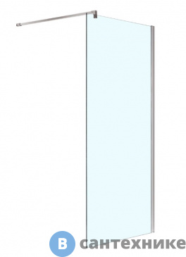 картинка Душевая перегородка AZARIO CHICAGO AZ-NAR6310 Walk-in 1200*1950 прозрачное стекло 8 мм, Easy Clean кронштейн 1000 мм,профиль серебро (AZ-NAR6310 1200)