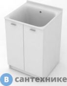 Тумба с глубокой раковиной Kerasan 60х60 см без отверстия под смесит+выпуск с сифоном, белый матовый (9165k3*0)