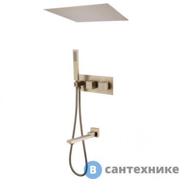 картинка Душевая система ABBER Daheim AF8254G скрытого монтажа с изливом, термостат, золото матовое