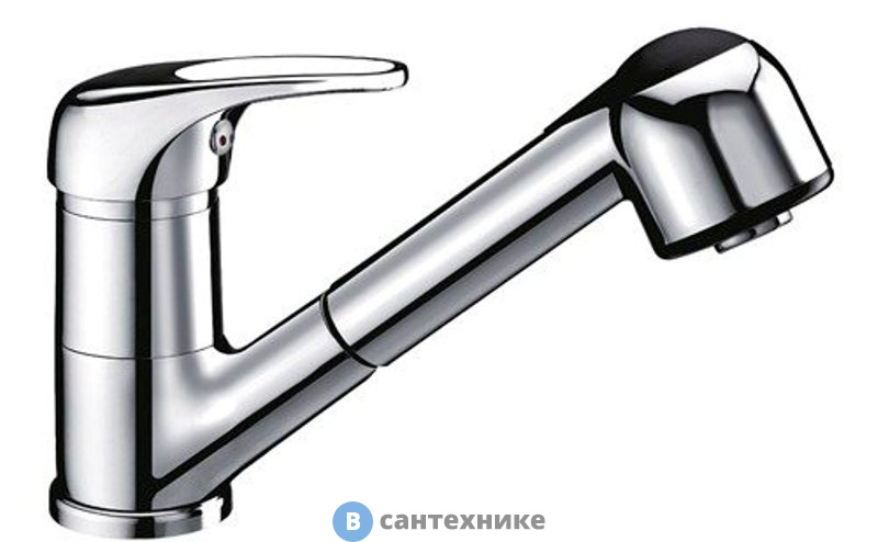 Смеситель WasserKRAFT Oder 6365 для кухни с выдвижной лейкой латунь, хромоникелевое покрытие