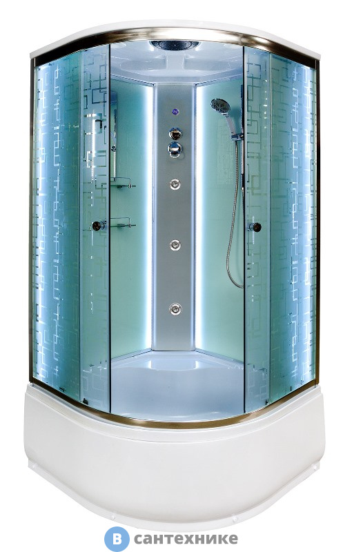 Душевая кабина Deto ЕМ4590 LED с гм. (900*900*2200)