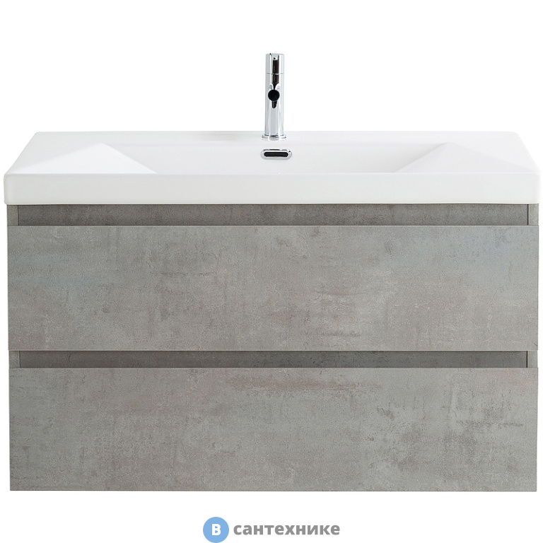 Тумба под раковину Cezares MOLVENO подвесная с двумя выкатными ящиками, Beton, 900x500x500, MOLVENO-90-2C-SO-BET