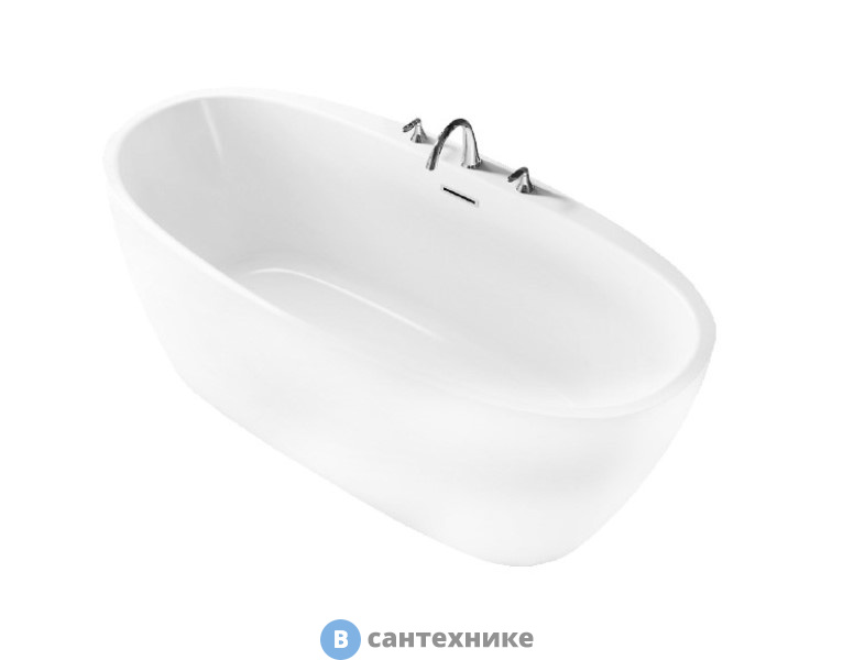 Акриловая ванна BelBagno BB404-1700-800 отдельностоящая, овальная