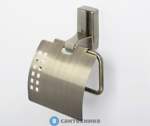 Держатель туалетной бумаги WasserKRAFT Exter K-5225 с крышкой металл, покрытие "светлая бронза"