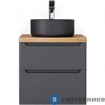 картинка Тумба под раковину Jorno Wood 60 подвесная, серая (Wood.01.60/P/GR), без столешницы
