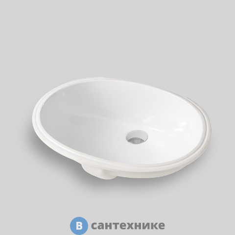 Раковина Artceram WASHBASINS DIANA встраиваемая снизу 57х40 см, без отв под смеситель, без крепежа, белый (DIL001 01 00)