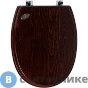 Сиденье SIMAS Londra для напольного унитаза, дерево-орех, петли-хром (микролифт) (LO008 noce/cr)
