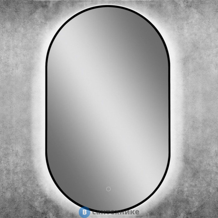 Зеркало ART&MAX Torino Nero AM-Tor-500-900-DS-F-Nero с подсветкой