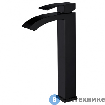 картинка Смеситель ABBER Wasserfall AF8611B для накладной раковины, чёрный матовый