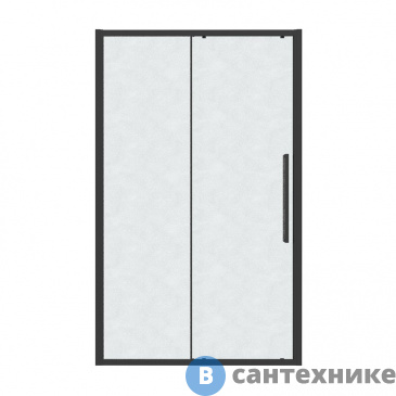 картинка Дверь в нишу Grossman 100.K33.02.100.21.02 Cosmo (100*195) черный матовый, стекло шиншилла