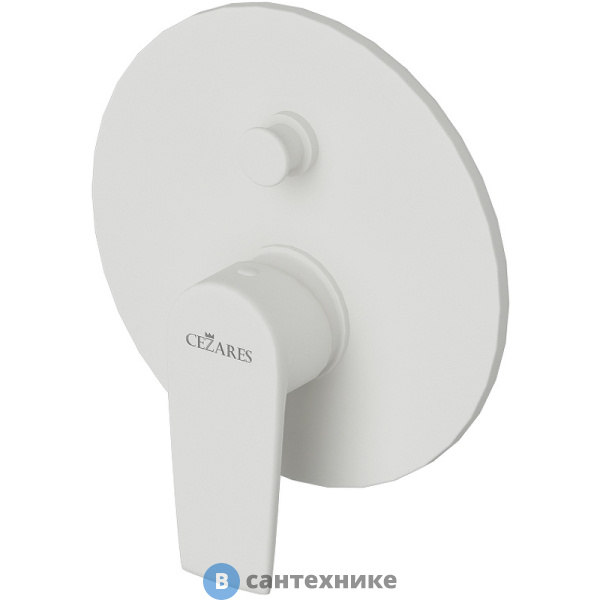 Смеситель Cezares NAUTIC-VDIM-BIO встраиваемый однорычажный для душа с переключателем, белый матовый