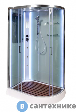 картинка Душевая кабина Deto А102 L LED и гидромассажем (120х80х220 см)