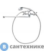 Смеситель Agger Retro A1921100 двухзахватный универсальный с поворотным изливом 380 мм, с душевым набором (шланг, лейка, держатель)