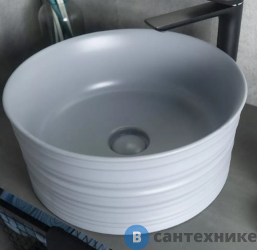 картинка Раковина накладная GID-ceramic Gm969 серый матовый (410х410х180)