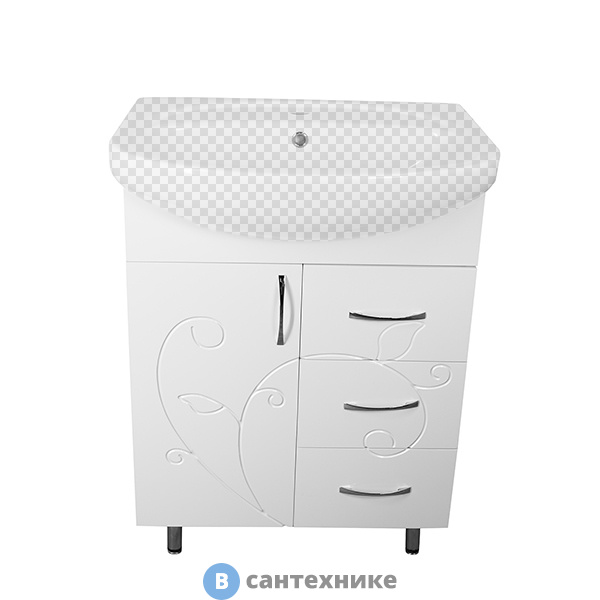 Тумба под раковину Style line ФЬЮЖН № 24 - 65 ( 3 ящика) (4650134473018)