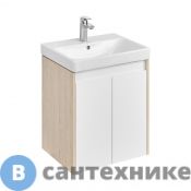 Тумба под раковину Акватон Сканди Doors 70 Белый глянец/Дуб Верона (1A278901SDB20)