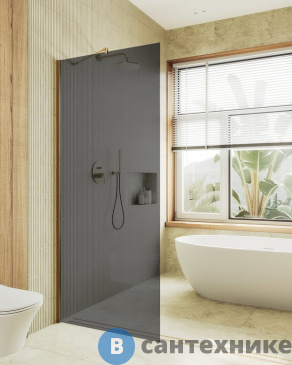 картинка Душевая перегородка в профиле MaybahGlass 1950*890 стекло 8 мм графит (MGD-693-3ш)