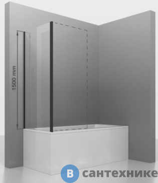 картинка Боковая панель RGW Z-050-4B чёрный/Прозрачное/6 мм 70*150 (352205407-14)