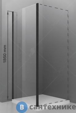 картинка Боковая панель RGW 100*185 Z-050-1-B чёрный/прозрачное/6 мм (352205100-14)