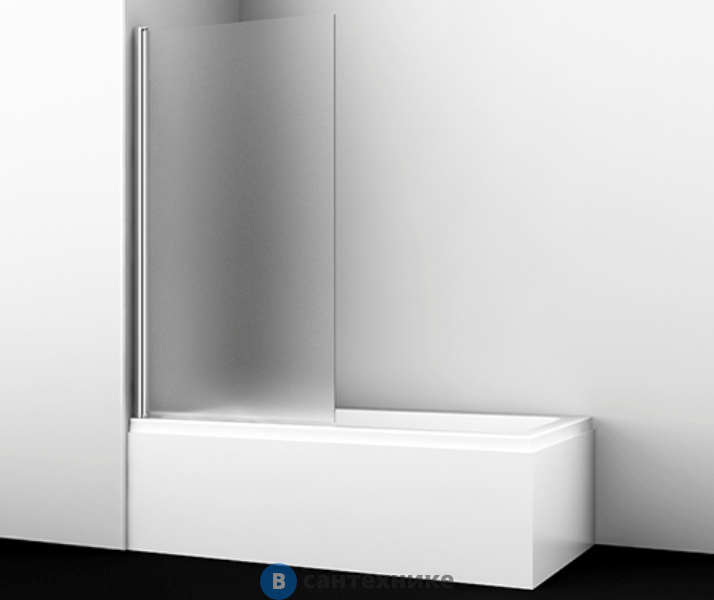 Стеклянная шторка WasserKRAFT Berkel 48P01-80L Matt glass на ванну