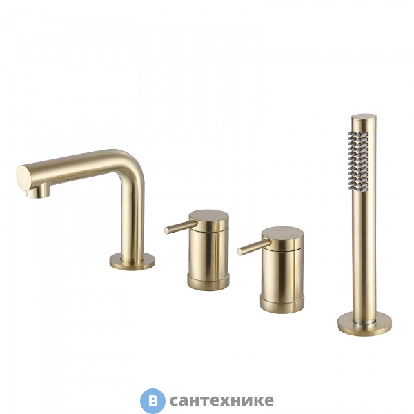 Смеситель ABBER Emotion AF8813G на борт ванны, золото матовое