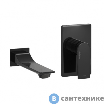 картинка Смеситель WasserKRAFT A66553 встраиваемый набор для раковины, чёрный глянец