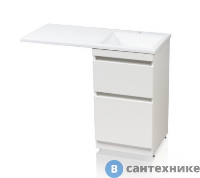 картинка Тумба под раковину Style line Даллас 120, Люкс белая, напольная PLUS (2000949095745)