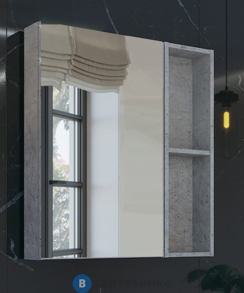 Зеркало-шкаф Comforty Осло-70 бетон светлый