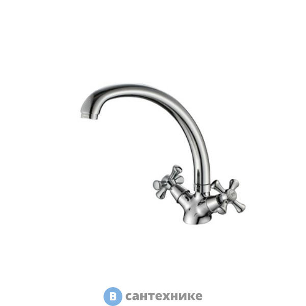 Смеситель Orange Classic PRO M72-002cr двухзахватный для кухни, R-излив