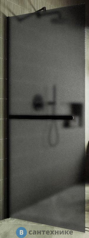 Душевая перегородка в профиле MaybahGlass 1950*790 Стекло 8 мм Графит матовый +Полотенцесушитель (MGD-730-6ш)