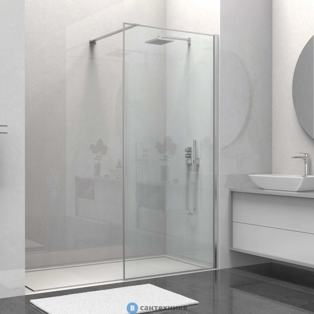 Душевая перегородка Vincea Walk-In VSW-1HS800CL, 800*2000, хром, стекло прозрачное