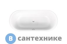 Ванна Bette BetteLux Oval 180x80 встраиваемая овальная с шумоизоляцией, Glaze Plus , белая (3466-000 PLUS)