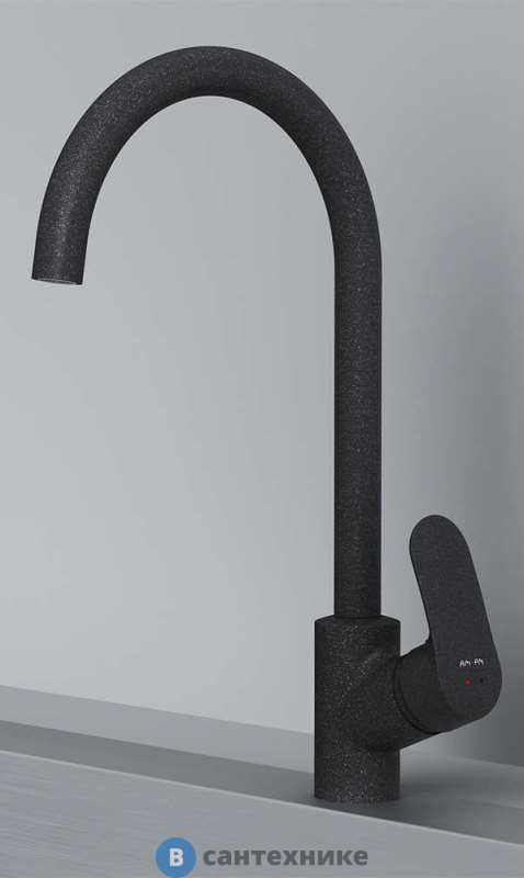 Смеситель AM.PM Like F8007722 для кухни с каналом для питьевой воды, чёрный