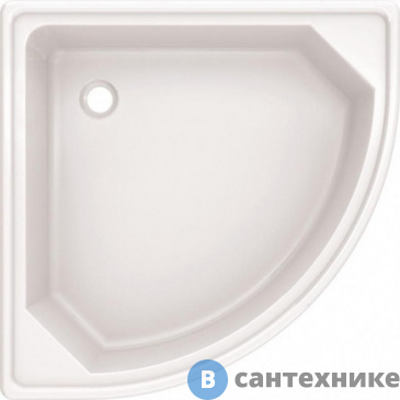 картинка Поддон стальной BLB C00C 70х70х12 полукруглый, без ножек и сифона