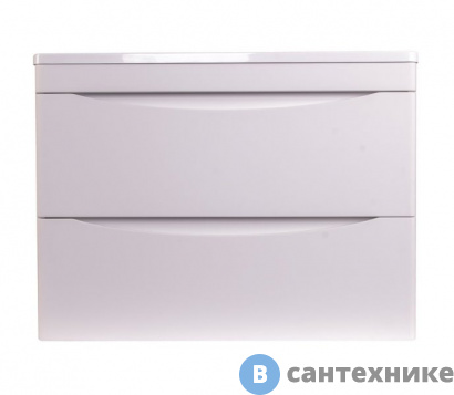 картинка Тумба под раковину Style line Бергамо мини 70 (2 ящ.) Люкс антискрейтч белый, подвесная PLUS (2000565477000)