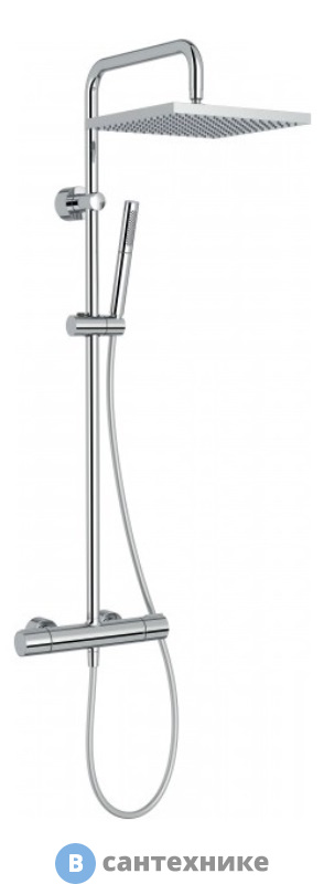 Душевая стойка Jacob Delafon BRIGITTE E32850-CP термостат, верхний душ, 2 режима (хром)