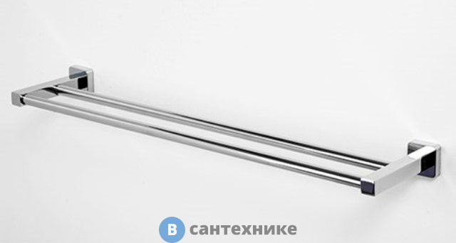 Штанга для полотенец WasserKRAFT Lippe K-6540 двойная металл, хромоникелевое покрытие