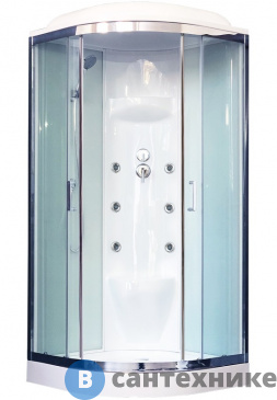 картинка Душевая кабина Royal Bath RB 100HK7-WT 1000x1000x2170 (белое/прозрачное) (RB100HK7-WT)