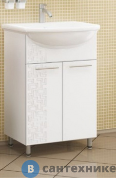 картинка Тумба под раковину MDW УЮТ 50 папоротник (под ум. Уют-50) белая