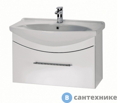 картинка Тумба с умывальником Dreja Винд-85, ум. Лагуна 85, белый (50637+191676)